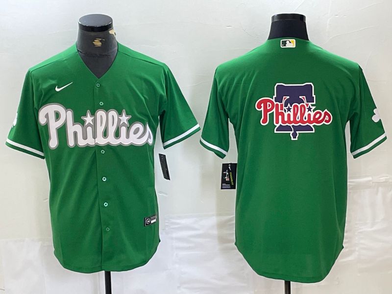 Men Philadelphia Phillies Blank Green Fashion Game Nike 2024 MLB Jersey style 2